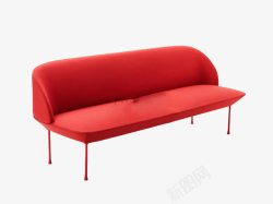 大红色长条椅子沙发素材