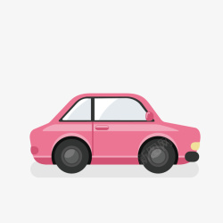 简约卡小清新可爱粉色车辆矢量图高清图片