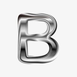 银色立体金属质感英文字母B素材
