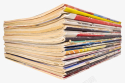 一叠旧书彩色破烂堆起来的书实物高清图片