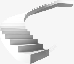 三层建筑效果图白色创意楼梯建筑物高清图片