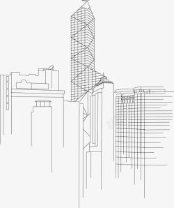 城市斜线边框图城市建筑高清图片