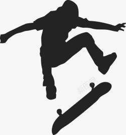 极限运动滑板剪影人物高清图片