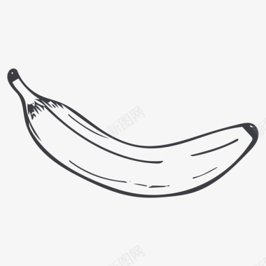 食物玩具车线描香蕉图标图标