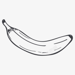 粗线线描香蕉图标高清图片