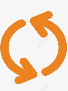 橙色花朵环形箭头图标图标