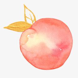 水彩风植物熟透桃子素材