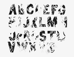 创意黑白26个英文字母素材