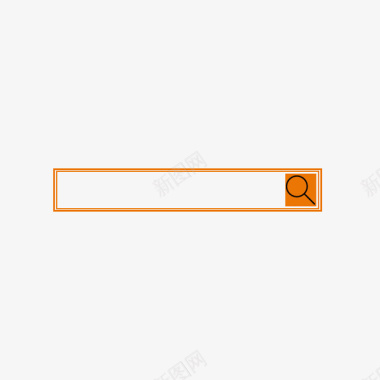 UI边框橘色简约搜索符号图标图标