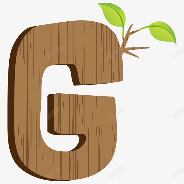 创意木制英文字母Gpng免抠素材_88icon https://88icon.com 字母G 木纹字母 英文字母