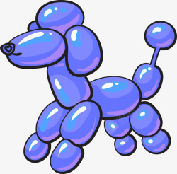 紫色简约气球小狗装饰图案素材