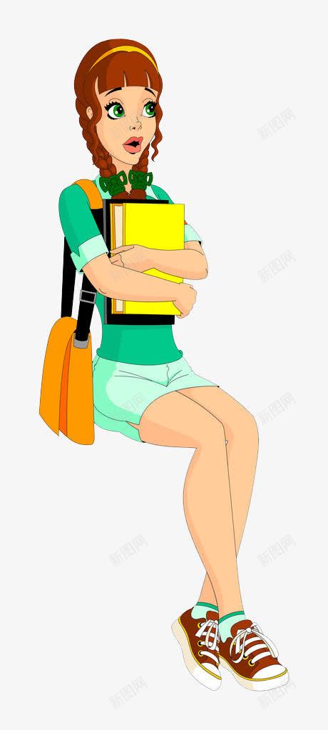 美丽的抱着书的女孩png免抠素材_88icon https://88icon.com 书本 人物 儿童 卡通人物 学习 学生 抱着书 抱着书的人 黄色书本