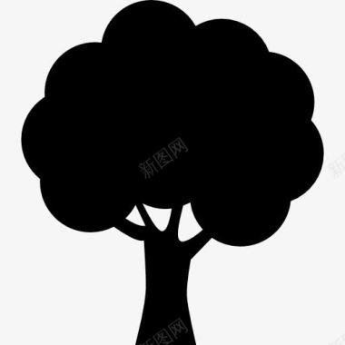 黑色黑色形状树的剪影图标图标