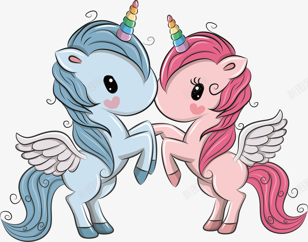 可爱的独角兽png免抠素材_88icon https://88icon.com 可爱独角兽 梦幻系列 独角兽 矢量png 粉色独角兽 蓝色独角兽