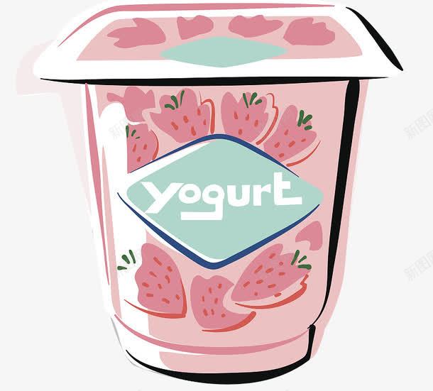 一盒酸奶png免抠素材_88icon https://88icon.com 冰爽 冷藏 手绘牛奶 手绘酸奶 草莓味