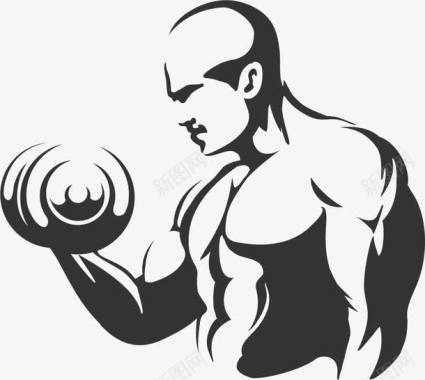 减肥减脂海报男人哑铃健身俱乐部logo图标图标