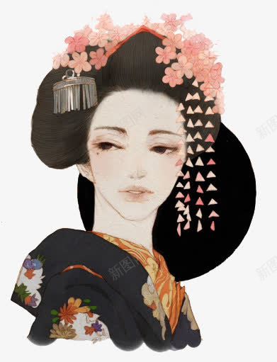 日本人物png免抠素材_88icon https://88icon.com 和服 和风 女性 工笔画 手绘 日姬