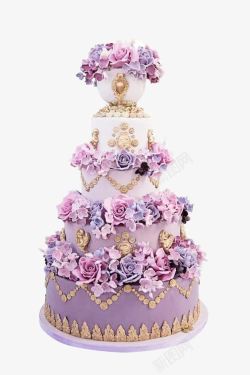 粉色女士鞋子玫瑰花盛开五层蛋糕高清图片