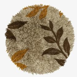 花草花纹圆形欧式地毯素材