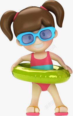 卡通护目镜可爱宝宝3d婴儿游泳馆游泳高清图片