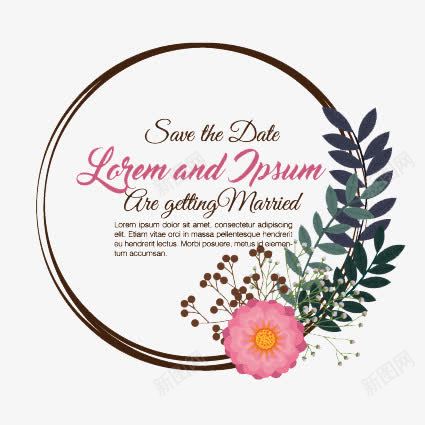 手绘花朵花环矢量图eps免抠素材_88icon https://88icon.com 唯美婚庆 唯美邀请函 婚礼邀请函 水彩花朵 花环邀请卡 请柬 邀请函设计 矢量图