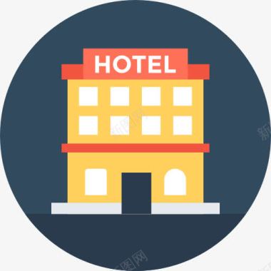 酒店建筑风酒店图标图标