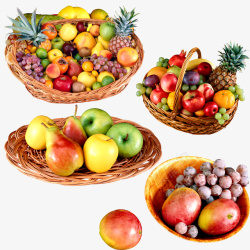 各式各样家用水果盘里的水果素材