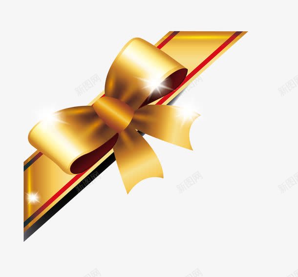 精致的金色蝴蝶结矢量图eps免抠素材_88icon https://88icon.com 丝带 矢量png 缎带 蝴蝶结 金色丝带 金色缎带 矢量图