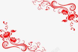 红色喜庆牡丹图样边框素材