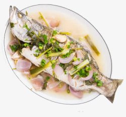 健康好吃一盘美味的蒸鱼高清图片