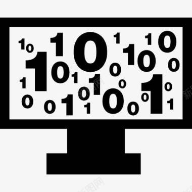 编码二进制编码的数字在屏幕上图标图标