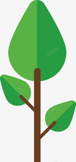 扁平化大树绿色扁平化树木高清图片