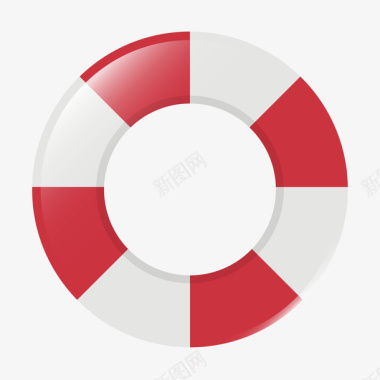 传统矢量图案红色救生圈卡通图标图标
