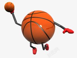 跳跃灌篮卡通插画跳起灌篮的篮球高清图片