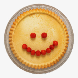 圆形笑脸水果组成的笑脸蛋糕俯视图高清图片