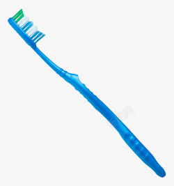 蓝色塑料硬毛的牙刷实物素材
