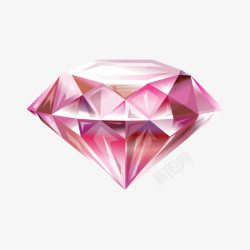 玫瑰色彩色钻石装饰元素矢量图高清图片