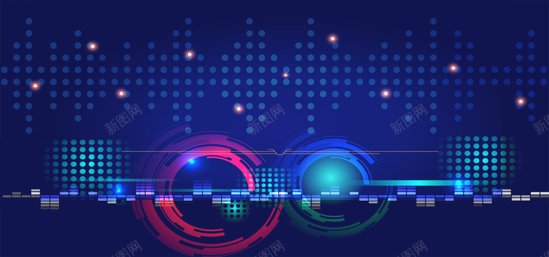 电子科技商务几何圆圈蓝色banner展板psd设计背景_88icon https://88icon.com banner 几何 商务 圆圈 展板 电台 电子 科技 蓝色 音乐节