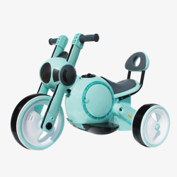 玩具三轮车清新绿色儿童电动摩托车高清图片