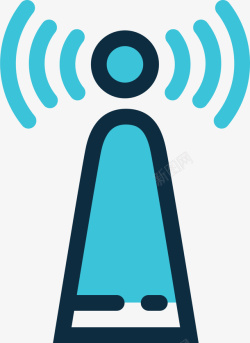 蓝色无线网基站信号素材