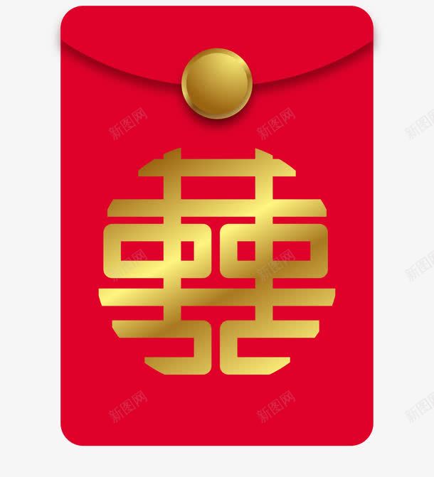 喜字婚礼高档红包png免抠素材_88icon https://88icon.com 喜字红包 婚礼高档红包 矢量红包 红包模板 红色