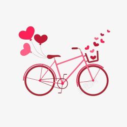 手绘七夕中国风插图漂亮的自行车高清图片