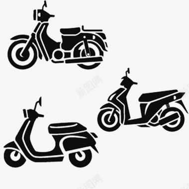 矢量电动摩托车各种电动车标志图标图标