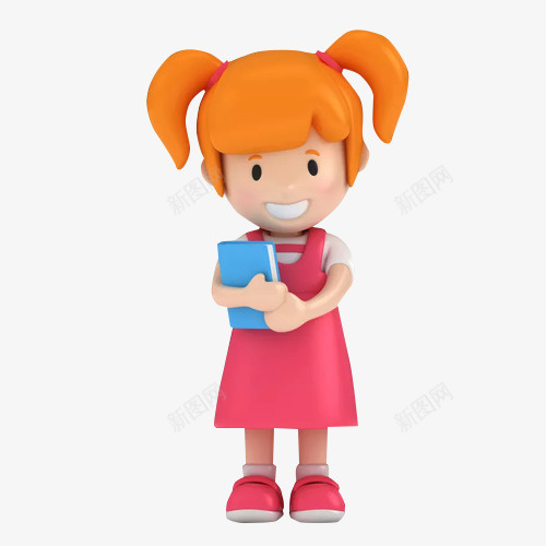 手里拿着书的小女孩3Dpng免抠素材_88icon https://88icon.com 学校 学生 开学日 手里拿着书的小女孩3D 读书