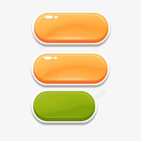 橙色游戏水晶按钮png免抠素材_88icon https://88icon.com 按钮 橙色 水晶 水晶素材