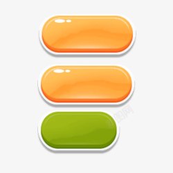 橙色游戏水晶按钮素材