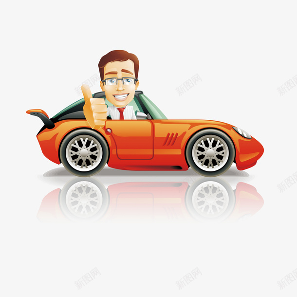 老司机卡通男人开车psd免抠素材_88icon https://88icon.com 商务 开车 橙色 漫画开车 男人 老司机卡通 跑车 轿车 镜子