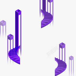 攀登楼梯紫色楼梯高清图片