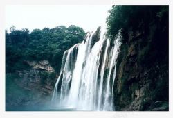 白色瀑布美丽的庐山瀑布高清图片
