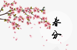 二十四节气之春分桃花主题装饰素材
